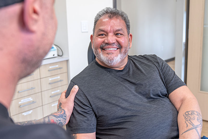 dental implant patient relieved