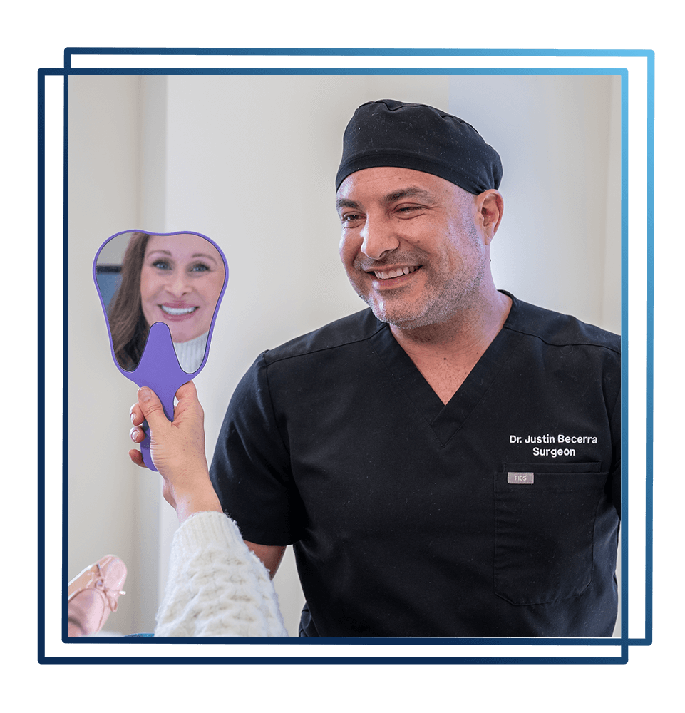 dr b with tamara with mirror after full arch